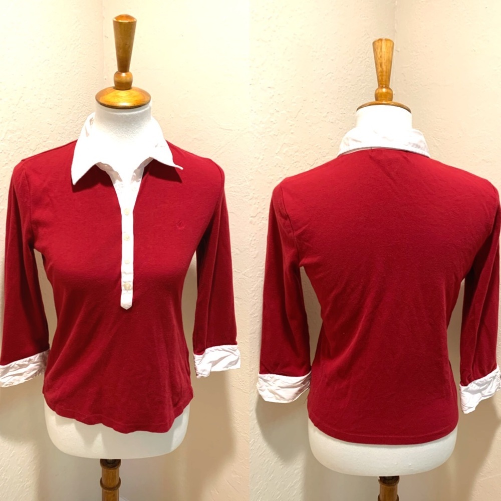 {Lauren Ralph Lauren} 3/4 sleeved Cotton top